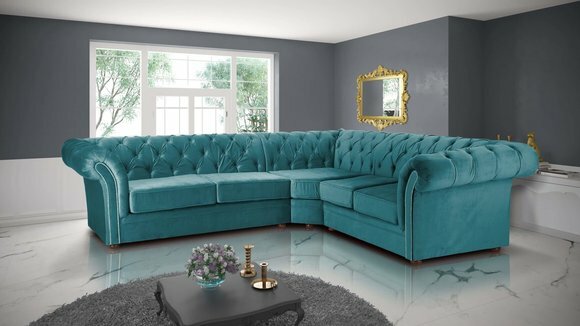 Turkis Chesterfield Ecksofa Sofa Couch Polster Eck Sofas Garnituren