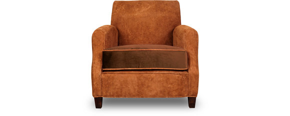Designer Sessel 1 Sitzer Leder Textil Luxuspolster Chesterfield Hellbraun