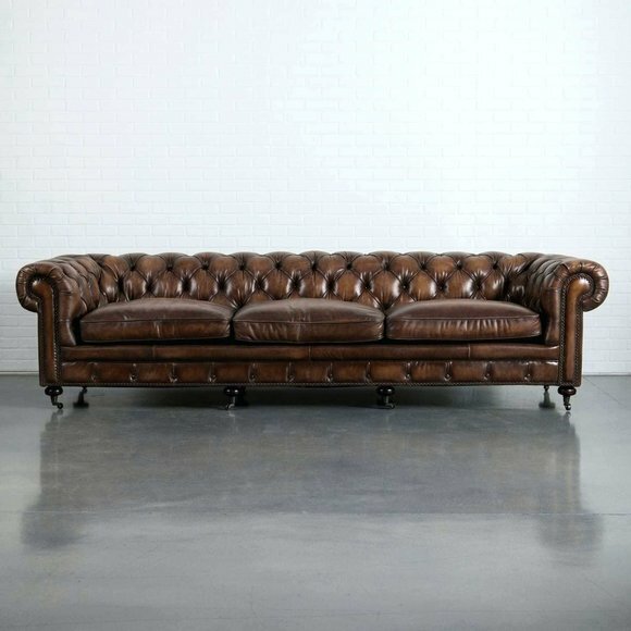 Edle Luxus Chesterfield Couch Polster Sofa Ledersofa 4 Sitzer XXL