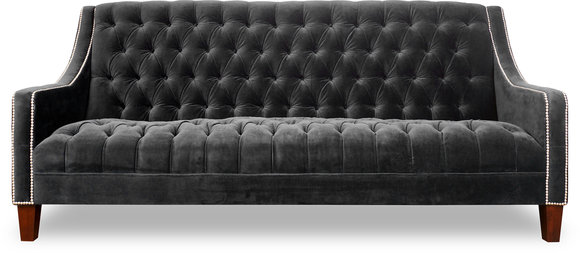 Design grau Sofa 3 Sitzer Chesterfield Stoff Couch Polster Sofas Leder