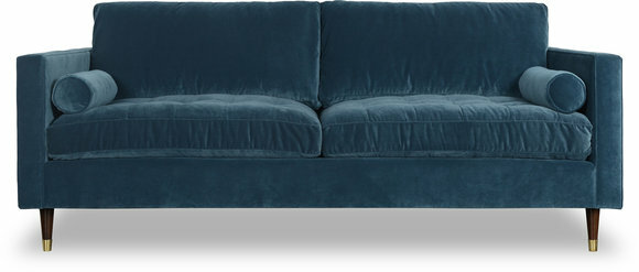 Design Blau Sofa 3 Sitzer Chesterfield Stoff Couch Sofa Polster Sofas