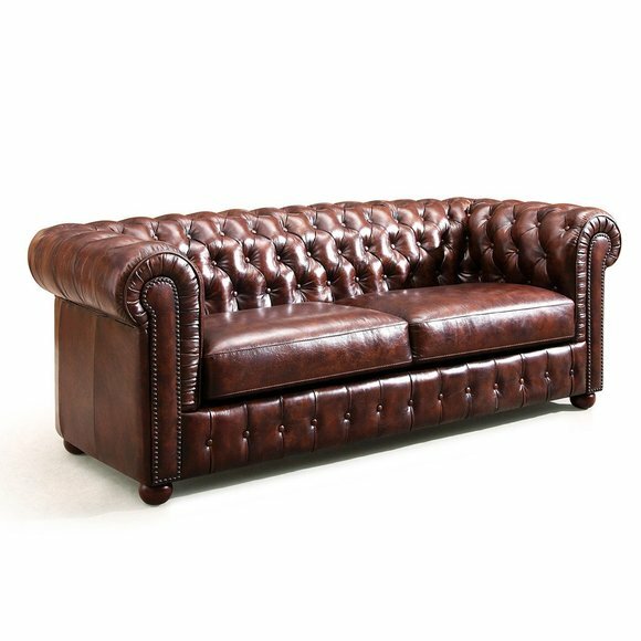 Chesterfield Sofa 2 Sitzer Kunstleder Polster Design Luxus Couch
