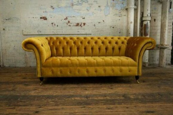 XXL Sofa 3 Sitzer Couch Chesterfield Polster Sitz Garnitur Leder Textil