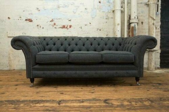 XXL Sofa 3 Sitzer Couch Chesterfield Polster Sitz Garnitur Leder Textil