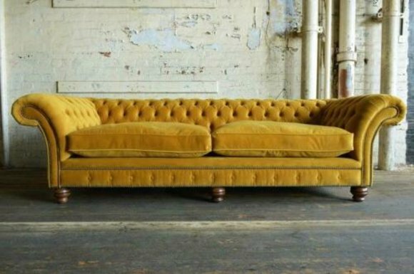 XXL Sofa 4 Sitzer Couch Chesterfield Polster Sitz Garnitur Leder Textil