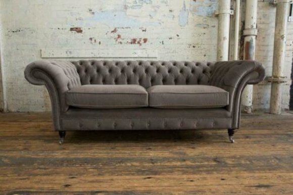 Chesterfield Couch Samt Textil Stoff Designer Sofa Möbel Edles Design
