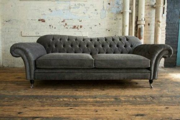 Sofa 3 Sitzer Couch design Chesterfield Sitz Garnitur Leder Textil Polster