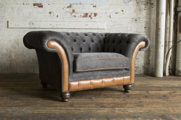 Sessel 1 Sitzer Relax Polster Fernseh Chesterfield Textil Sofa Couchen