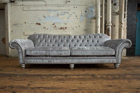XXL Sofa 4 Sitzer Couch Chesterfield Polster Sitz Garnitur Leder Textil