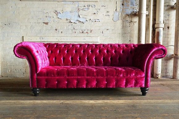 XXL Big Sofa 3 Sitzer Couch Chesterfield Polster Sitz Garnitur Leder Textil