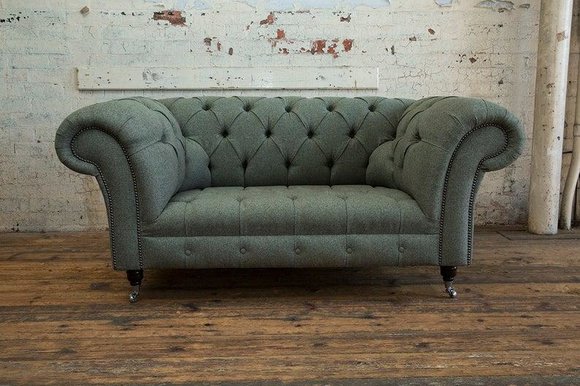 Polster Sofa Design Luxus Stoffsofas Chesterfield Textil Sofa 2 Sitzer