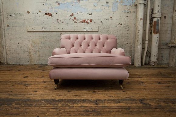 Design Chesterfield Stoff Couch Sessel 1.5 Sitzer Polster Sofas Lounge