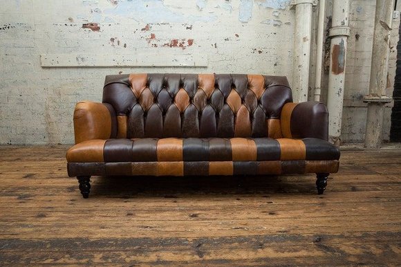 Ledersofa Sofa Couch Garnitur 3 Sitzer Sofas Couchen Chesterfield