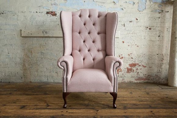 Ohrensessel Chesterfield Sessel Fernseh Couch 1 Sitzer Sofa Textil Stoff