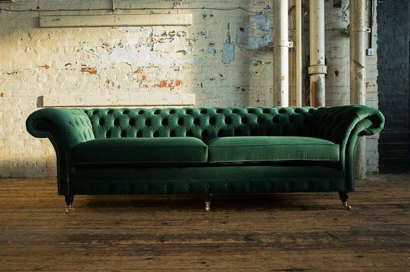 Design Chesterfield Stoff Couch Sofa 4 Sitzer Polster Sofas Neu XXL