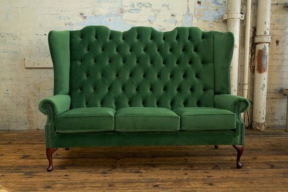 Design Chesterfield Stoff Couch Sofa Polster Sofas Neu 3 Sitzer