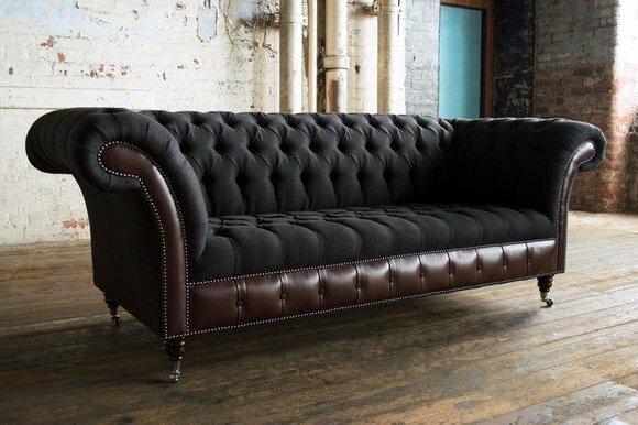Klassische Luxus Barock Rokoko Sofa Couch Chesterfield Sofa Textil