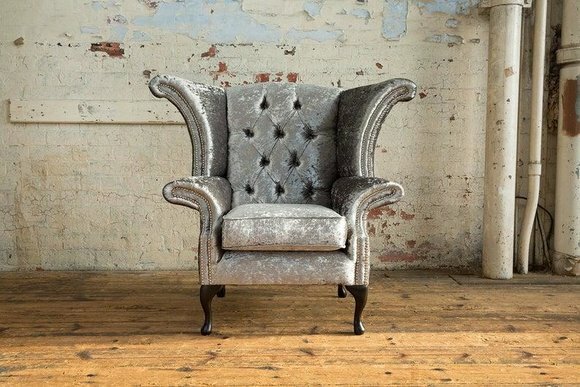 Chesterfield Sessel Fernseh Couch 1 Sitzer Sofa Textil Stoff Couchen