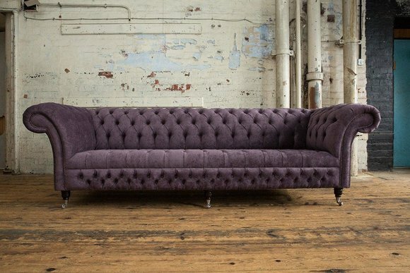 Chesterfield Luxus Textil Sofa 4 Sitzer Sofa Polster Sofas Design