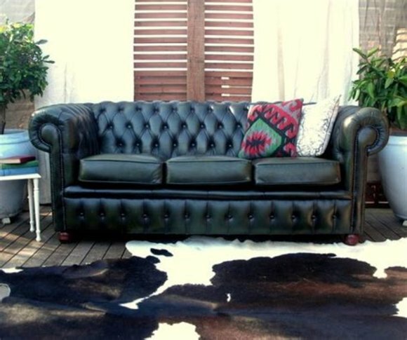 Chesterfield 3 Sitzer Polster Couch Leder Stoff Sofa Couchen Textil