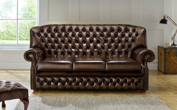 3 Sitzer Couch Polster Chesterfield Sofa Couchen Sitz Garnitur Neu