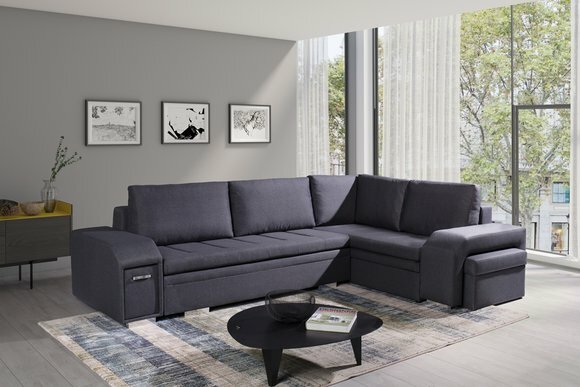 Polstersofa Loungesofa Couch Sitzgruppe Wohnzimmer mit Kissen Sofa