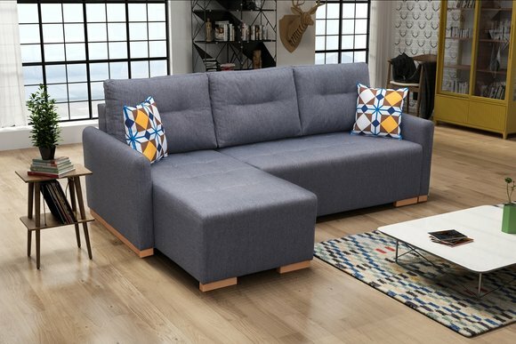 Sofa Schlafsofa Designer Sofa mit Bettfunktion - Bettkasten Ecksofa Couch