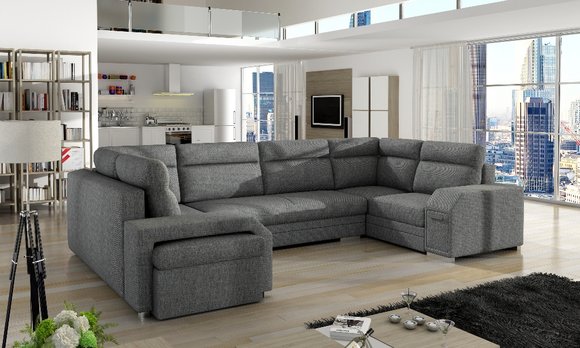 XXL Wohnlandschaft Ecksofa Sofa Couch Polster Garnitur Designer U-Form