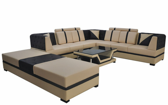 Eck Sofa Couch Wohnlandschaft Leder Ecke Couchen Polster Sitz Garnitur