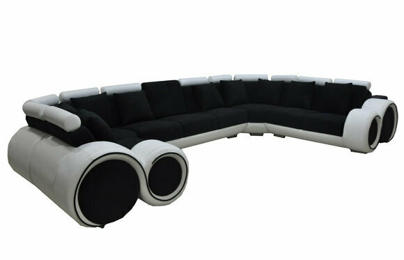 Ecke Leder Modern XXL Couch Wohnlandschaft Ledersofa Sofa U-form