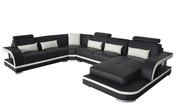 Leder Eck Sofa Eck Wohnlandschaft Garnitur Design Modern Couch Sofas