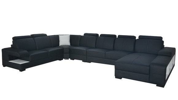 Leder Couch Polster Sitz Design Modern Eck Sofa U Form Wohnlandschaft