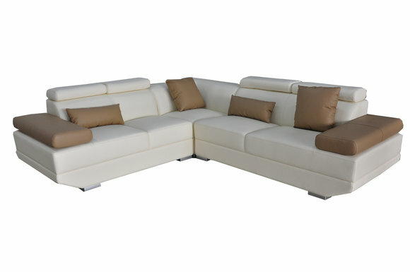 Ledersofa Couch Wohnlandschaft Eck Garnitur Design Modern Sofa L-Form