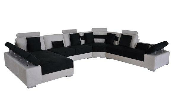 Ledersofa Couch Wohnlandschaft Eck Garnitur Design Modern Sofa