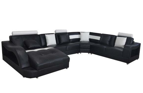 Leder Sofa Couch Wohnlandschaft Eck Garnitur Design Modern Sofas