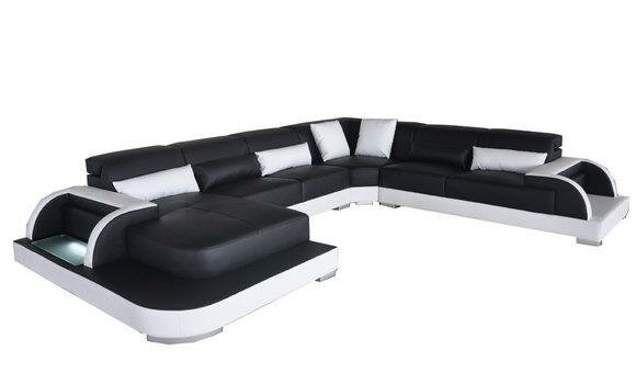 Leder Sofa Couch Wohnlandschaft Eck Garnitur Design Modern Sofas