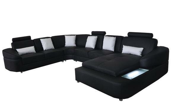 Leder Sofa Couch Wohnlandschaft Eck Garnitur Design Modern Sofas