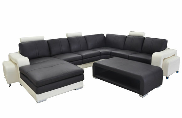 Leder Eck Sofa Couch Polster Sitz Möbel Garnitur Wohn Landschaft Modern