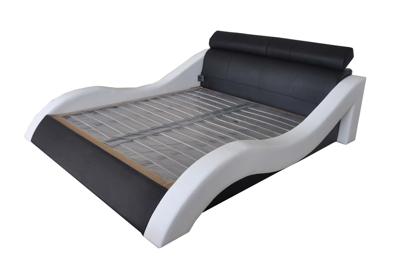 Doppel Luxus Design Leder Bett Polster Betten Moderne Hotel Multifunktion