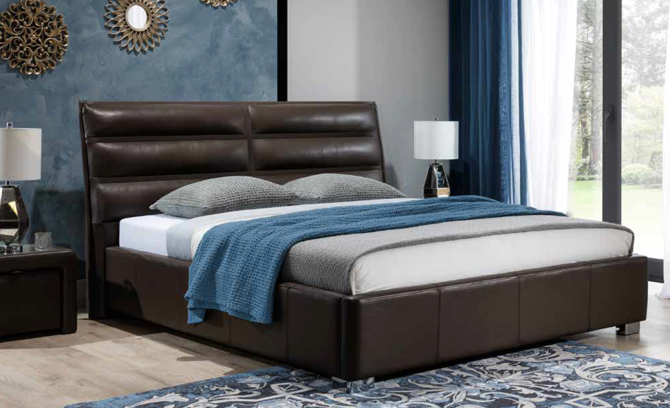 Klassisches Luxus Betten Polster Leder Textil Hochwertiges Schlafzimmer