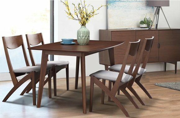 Ess Tisch + 4 Stühle Konferenz Tische Büro Holz Zimmer Design Stuhl Set