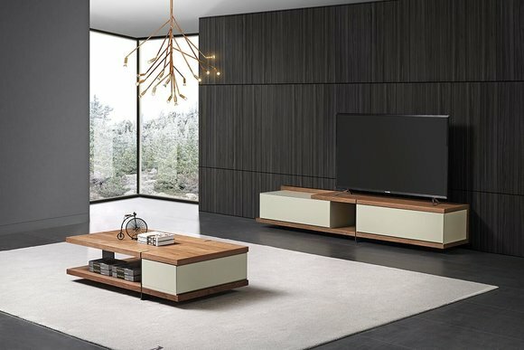 Wohnzimmer Komplett Set Kommode Sideboard Schrank Wand Couchtisch
