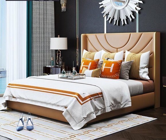 Bett Polster Design Luxus 180x200cm Doppel Hotel Betten Ehe Schlaf
