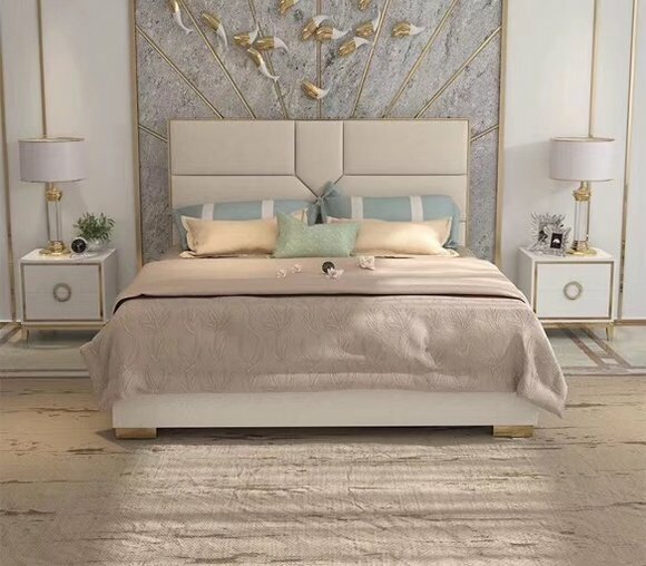 Bett Polster Design Luxus Hotel Betten Ehe 180x200cm Schlaf Zimmer Leder