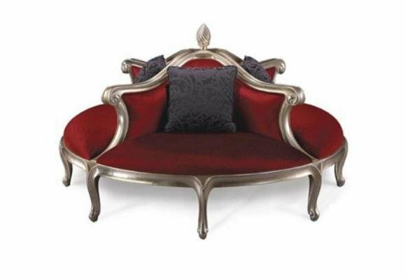 Rund Sofa Polster Couch Polster Chesterfield Samt 4 Sitzer Antik Stil Sessel