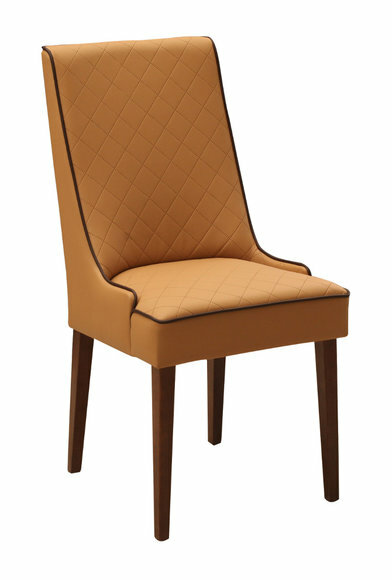 Set 4x Designer Stuhl Leder Lehnstuhl Polster Stühle Gastro Esszimmer Holz