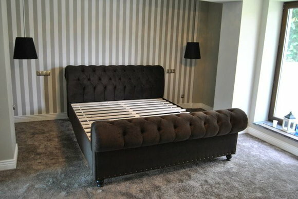 Bett Chesterfield Design Luxus Hotel Betten 180x200cm Schlaf Zimmer Leder