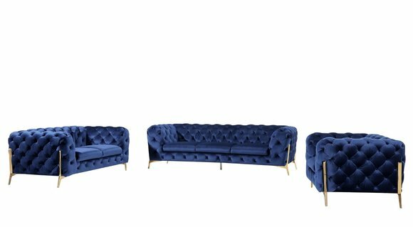 Luxus Hochwertige Sofa Couch Polster Sitz 3+2+1 Garnitur Chesterfield
