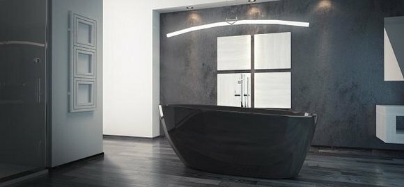 Schwarze LUXUS Design Freistehende Badewanne Wanne Bad Badewannen Badezimmer Neu