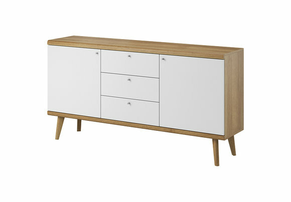 Moderne Holz XXL Low Kommode 107cm Sideboard Boards Wohnzimmerschrank